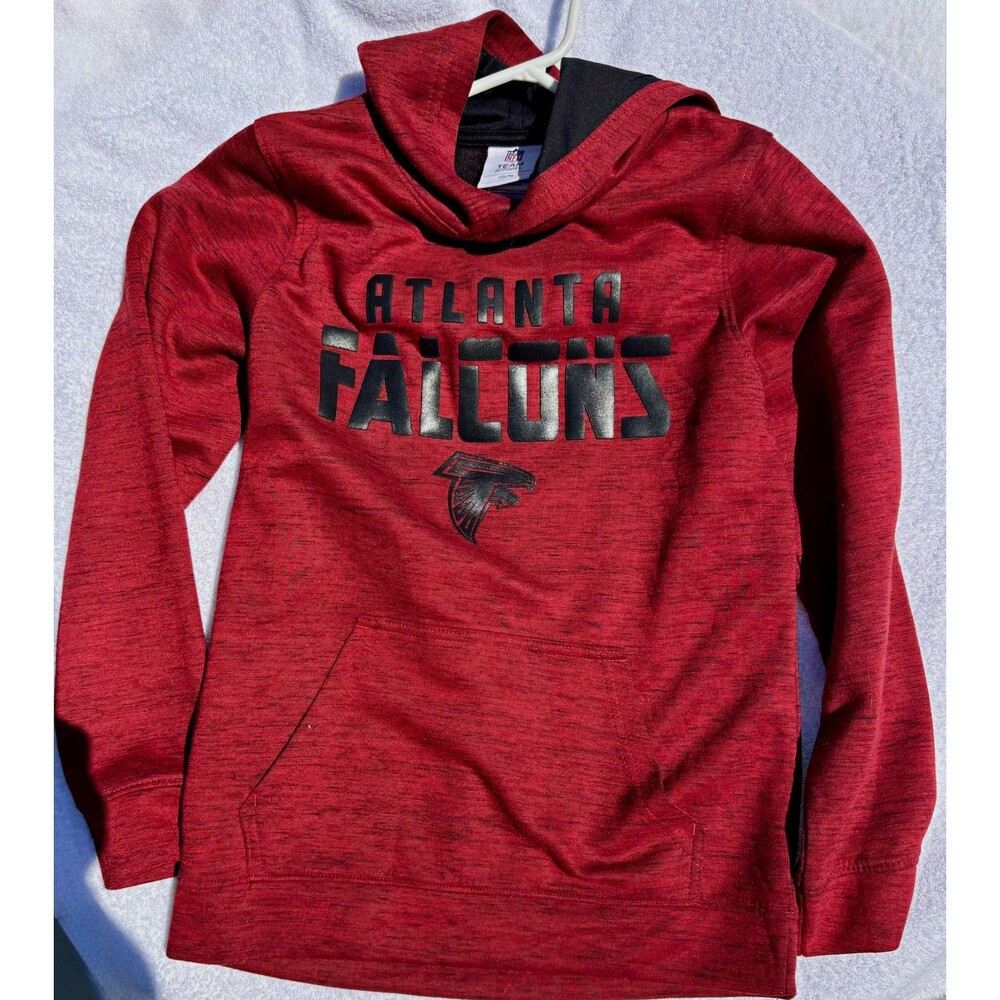 NFL Team Apparel Atlanta Falcons Youth L Hoodie Sweatshirt Red/Black